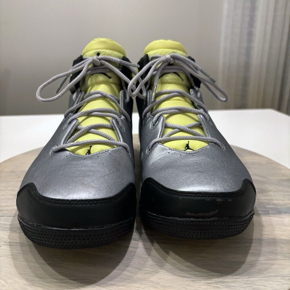 Jordan Men's Melo 1.5 Wolf Grey Volt Ice Leather Basketball Sneakers US Size 9.5 - Picture 2 of 13